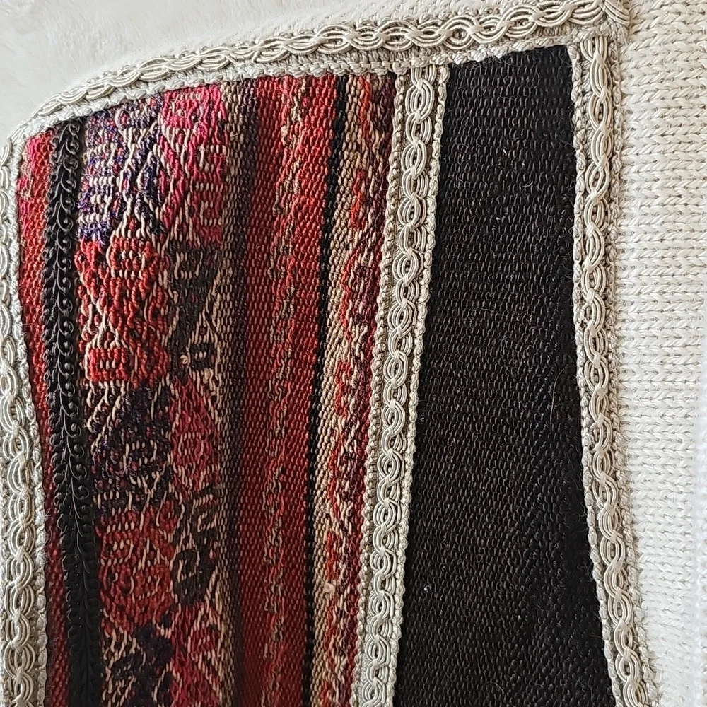 Patchwork Mixed Media Artelana 100% Alpaca Wool Cardigan Sweater S/M - Picture 3 of 5